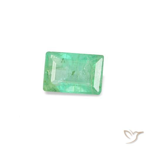 Esmeralda verde natural de 0,15 ct, baguette, SI