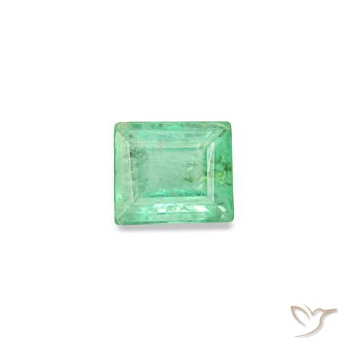 Esmeralda verde natural de 0,13 ct, baguette, SI