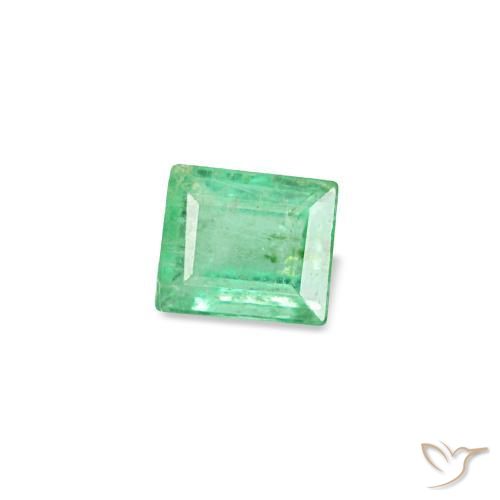 Esmeralda verde natural de 0,13 ct, baguette, SI