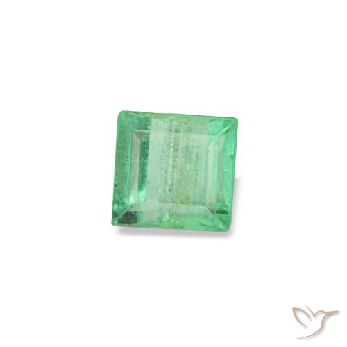 Esmeralda verde natural de 0,16 ct, baguette, SI