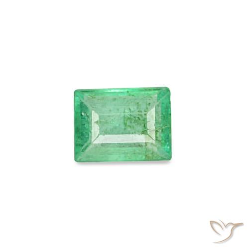 Esmeralda verde de 0,12 ct, baguette, SI