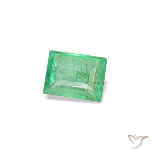 Esmeralda verde natural de 0,12 ct, baguette, SI
