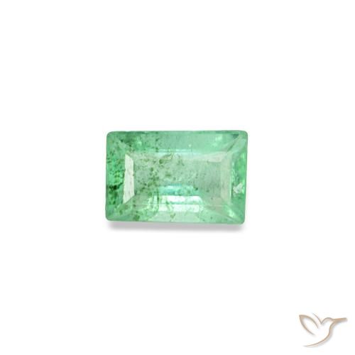 Esmeralda verde natural de 0,14 ct, baguette, SI