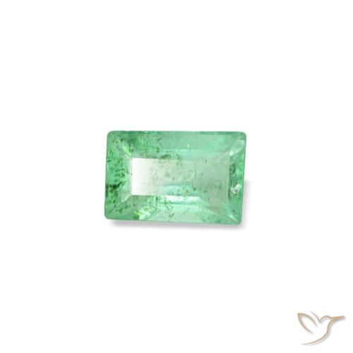 Esmeralda verde natural de 0,14 ct, baguette, SI