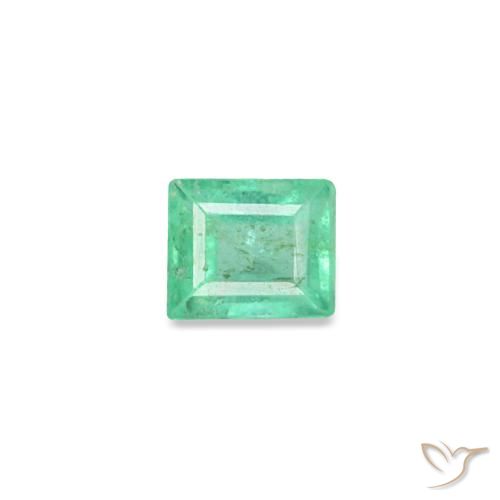 Esmeralda verde natural de 0,11 ct, baguette, SI