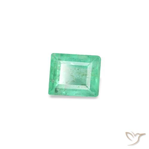 Esmeralda verde natural de 0,11 ct, baguette, SI