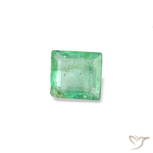 Esmeralda verde natural de 0,11 ct, baguette, SI