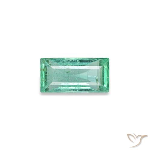 Esmeralda verde natural de 0,13 ct, baguette, VS-SI