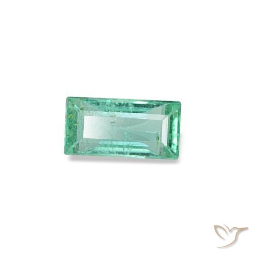 Esmeralda verde natural de 0,13 ct, baguette, VS-SI