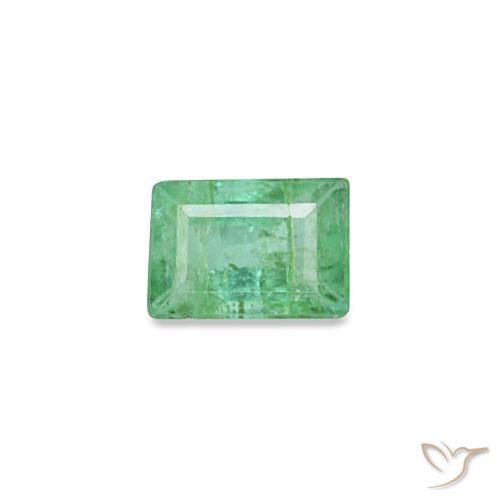 Esmeralda verde natural de 0,13 ct, baguette, SI