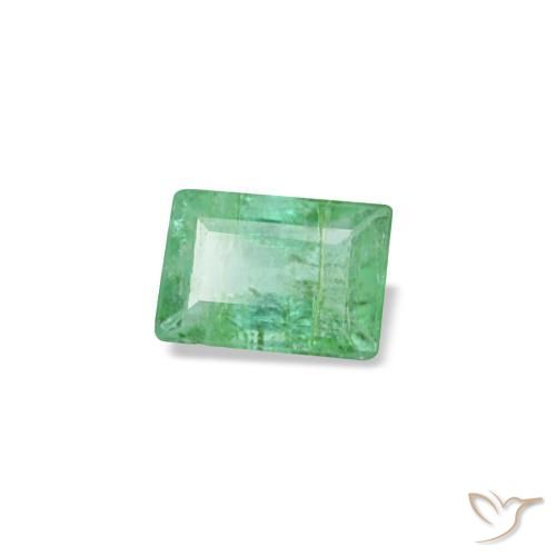 Esmeralda verde natural de 0,13 ct, baguette, SI