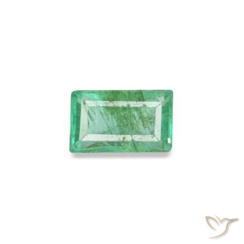 Esmeralda verde natural de 0,14 ct, baguette, SI