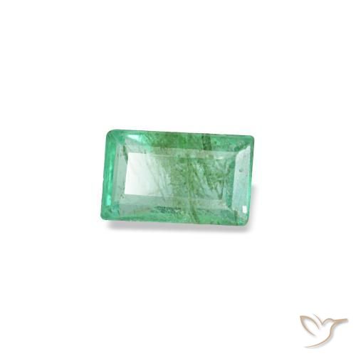 Esmeralda verde natural de 0,14 ct, baguette, SI