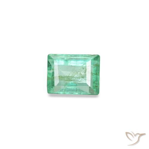 Esmeralda verde natural de 0,13 ct, baguette, SI