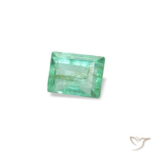 Esmeralda verde natural de 0,13 ct, baguette, SI