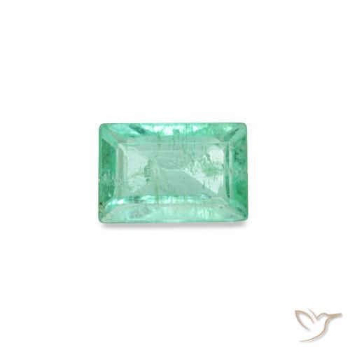 Esmeralda verde natural de 0,16 ct, baguette, SI