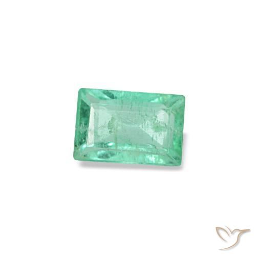 Esmeralda verde natural de 0,16 ct, baguette, SI