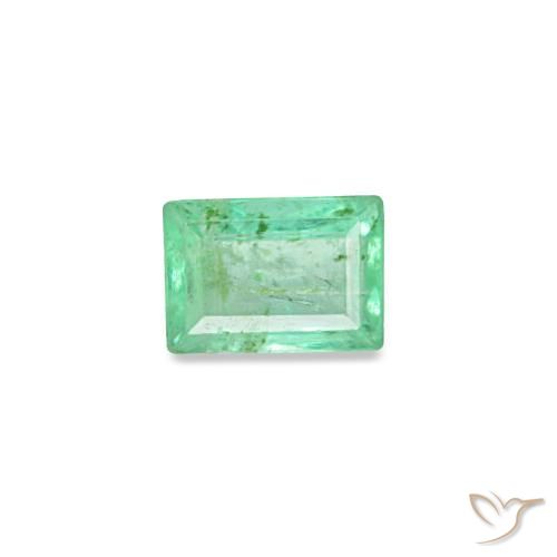 Esmeralda verde natural de 0,14 ct, baguette, VS-SI