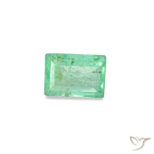 Esmeralda verde natural de 0,14 ct, baguette, VS-SI