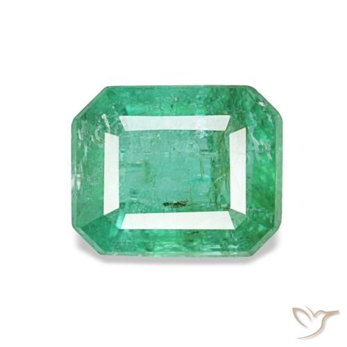 Esmeralda verde natural de 0,72 ct, corte esmeralda, VS