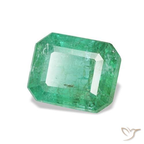Esmeralda verde natural de 0,72 ct, corte esmeralda, VS