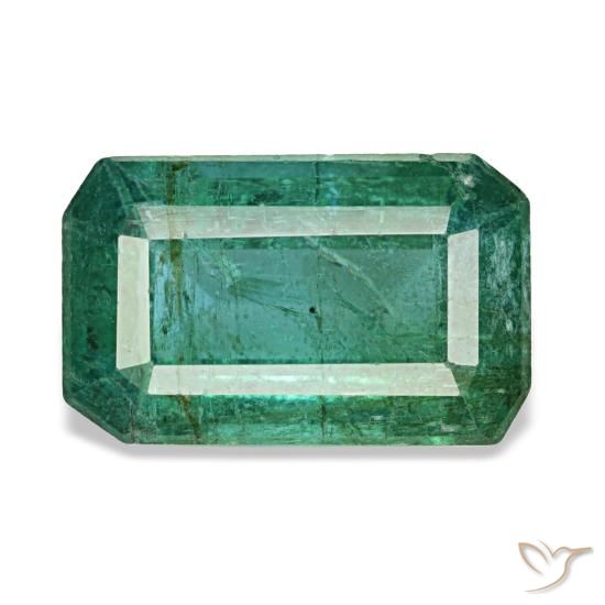 Esmeralda verde natural de 1,76 ct, corte esmeralda, VS-SI