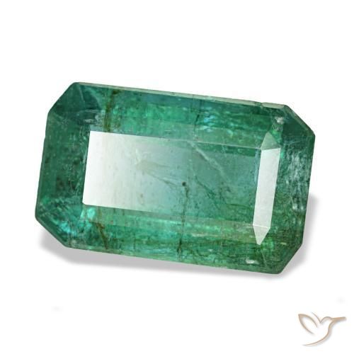 Esmeralda verde natural de 1,76 ct, corte esmeralda, VS-SI