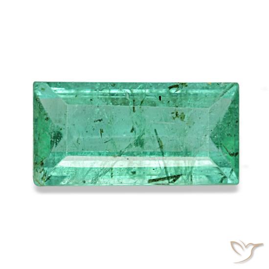 Esmeralda verde natural de 1,46 ct, baguette, VS-SI