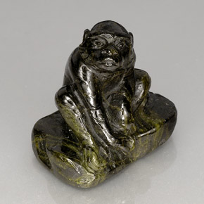 Epidota verde natural de 87,63 ct, forma elegante, opaco