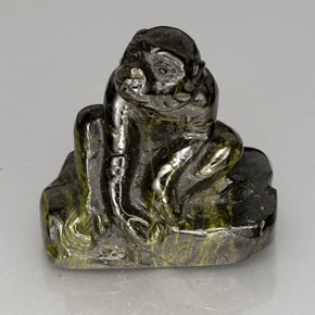 Epidota verde natural de 87,63 ct, forma elegante, opaco