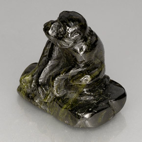 Epidota verde natural de 87,63 ct, forma elegante, opaco
