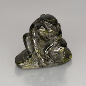 Epidota verde natural de 38,79 ct, forma elegante, opaco