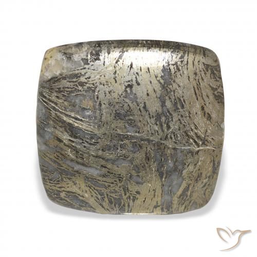 36.40ct Natural Bronce negruzco Feather Pyrite, Forma Cojín, Opaco