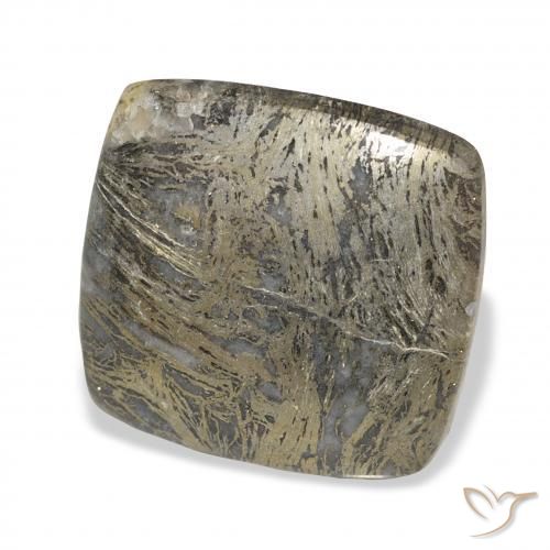 Feather Pyrite Bronce negruzco natural de 36.40 ct, Forma Cojín, Opaco
