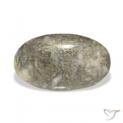 21.25ct Natural Multicolor Feather Pyrite, Ovalada, Opaco