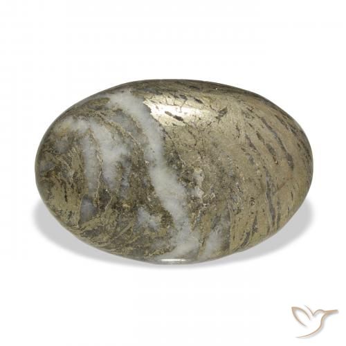 30.90ct Natural Multicolor Feather Pyrite, Ovalada, Opaco