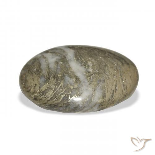 Feather Pyrite Multicolor natural de 30.90 ct, Ovalada, Opaco
