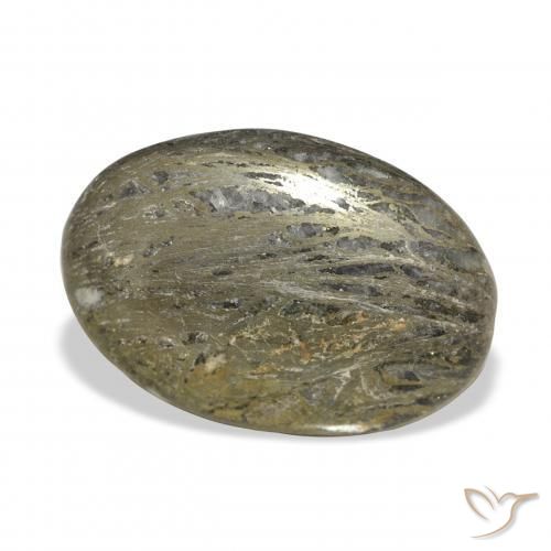 Feather Pyrite Multicolor natural de 34.01 ct, Ovalada, Opaco