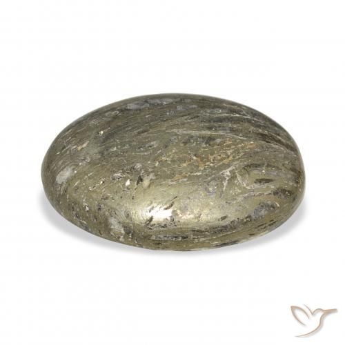 Feather Pyrite Multicolor natural de 34.01 ct, Ovalada, Opaco