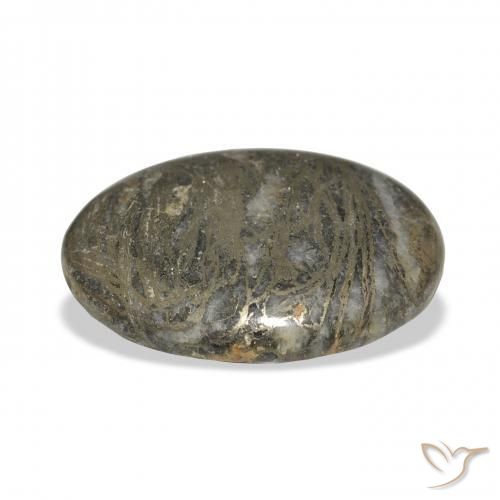 Feather Pyrite Bronce negruzco natural de 37.90 ct, Ovalada, Opaco