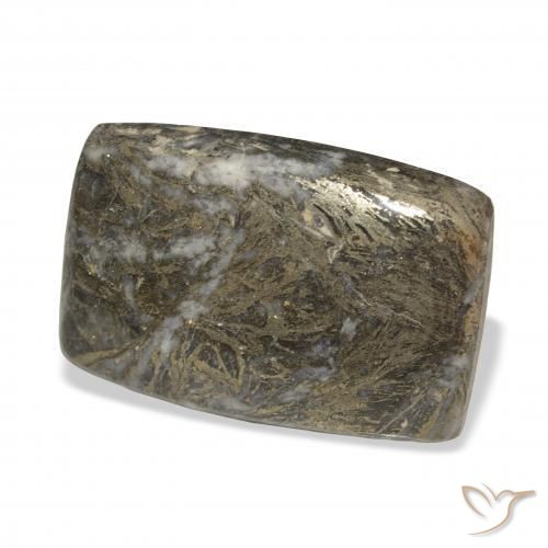 Feather Pyrite Bronce negruzco natural de 38.92 ct, Forma Cojín, Opaco