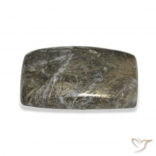 Feather Pyrite Bronce negruzco natural de 38.92 ct, Forma Cojín, Opaco