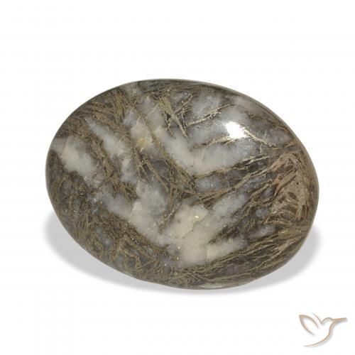 Feather Pyrite Negro con bronce natural de 23.93 ct, Ovalada, Opaco