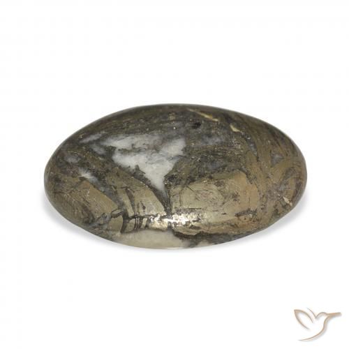 Feather Pyrite Marrón negruzco natural de 29.35 ct, Ovalada, Opaco