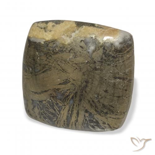 Feather Pyrite Bronce negruzco natural de 36.45 ct, Forma Cojín, Opaco