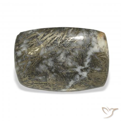 32.71ct Natural Negro con bronce Feather Pyrite, Forma Cojín, Opaco