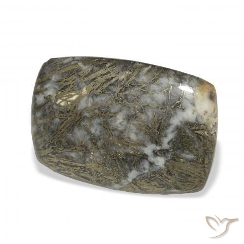 Feather Pyrite Negro con bronce natural de 32.71 ct, Forma Cojín, Opaco