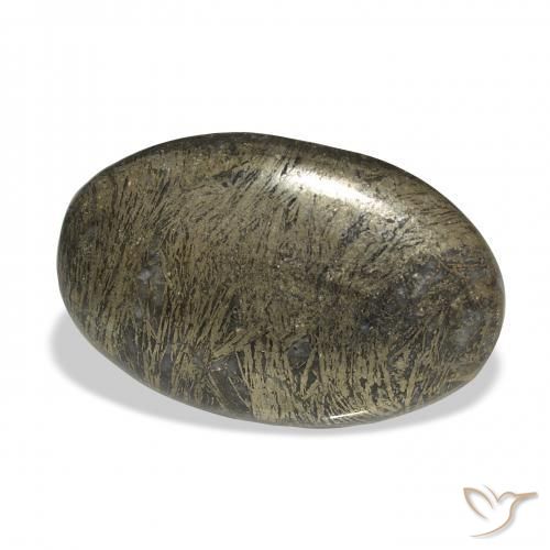 Feather Pyrite Bronce negruzco natural de 36.99 ct, Ovalada, Opaco