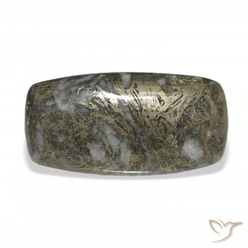 35.65ct Natural Negro con bronce Feather Pyrite, Forma Cojín, Opaco