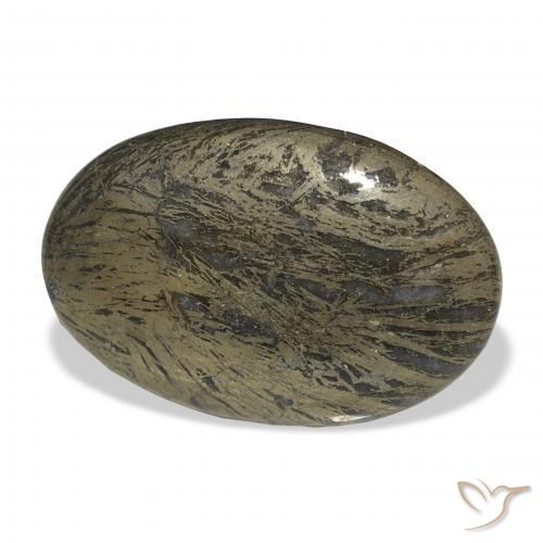 Feather Pyrite Negro con bronce natural de 36.00 ct, Ovalada, Opaco
